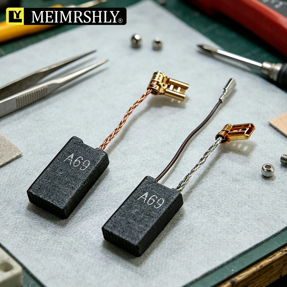 MEIMRSHLY A69 Replacement Motor Carbon Brushes, Spare Repair Parts for Rotary Hammer & Demolition Hammer Power Tools
