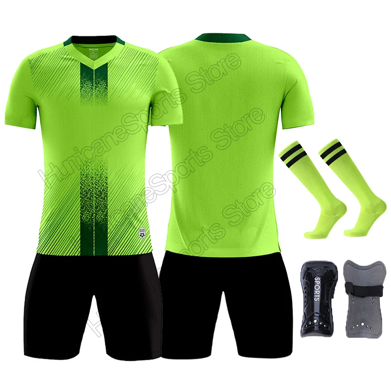 Set da calcio da uomo + calzini + tuta da allenamento per bambini di qualità Pad maglie da calcio set camicia da calcio per ragazzi abbigliamento uniformi da rilevamento