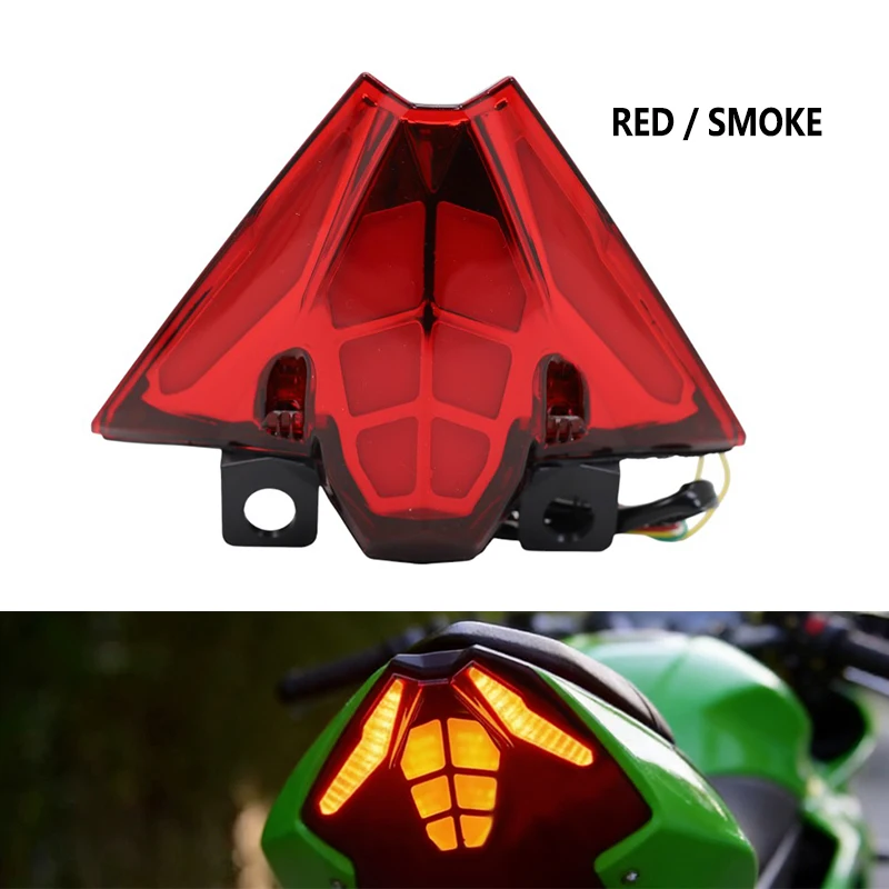 

Красный/дымчатый задний фонарь со встроенными светодиодными сигналами тормоза и поворотов для Kawasaki Ninja 500 Ninja500 SE Z500 EX500 Z 500 2024 2025