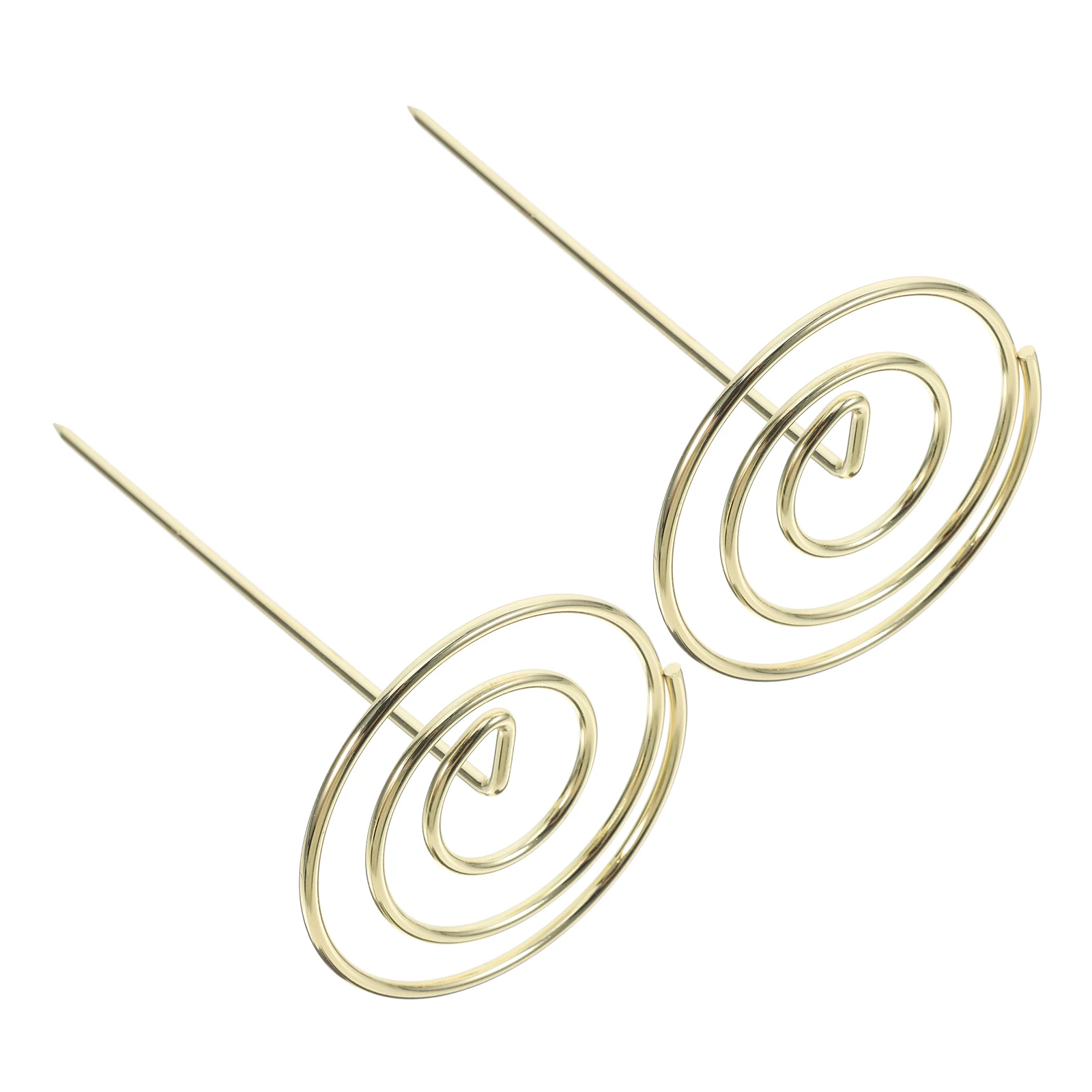 

2 pcs Menu Fork Gold Receipt Needle Invoice Holder Bill Sturdy Base Thick Rod Restaurant Accessory Memo Check Holder