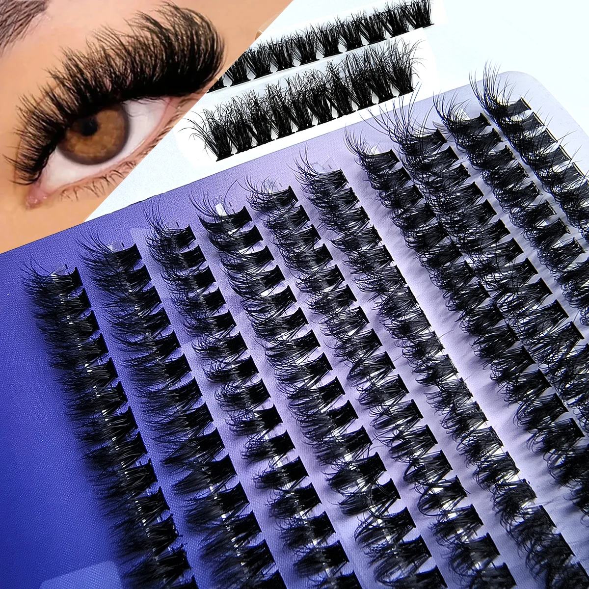 60D/80D Faux Mink Eyelashes 200pcs Cluster 0.07mm D Curling 10-18mm Mix Natural Eyelashes Extensio Individual Eyelash Cluster