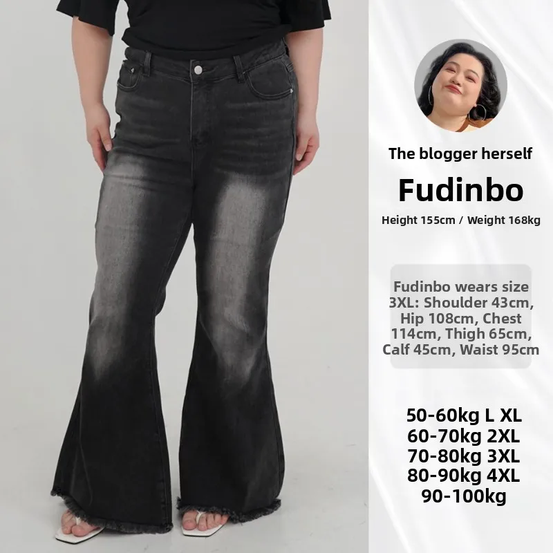 

Bla Bell Bot Jeans Slimming High Waist Cotton Blend Casual Sle for Women Summer Faion Fading Resistant Zipper Closure