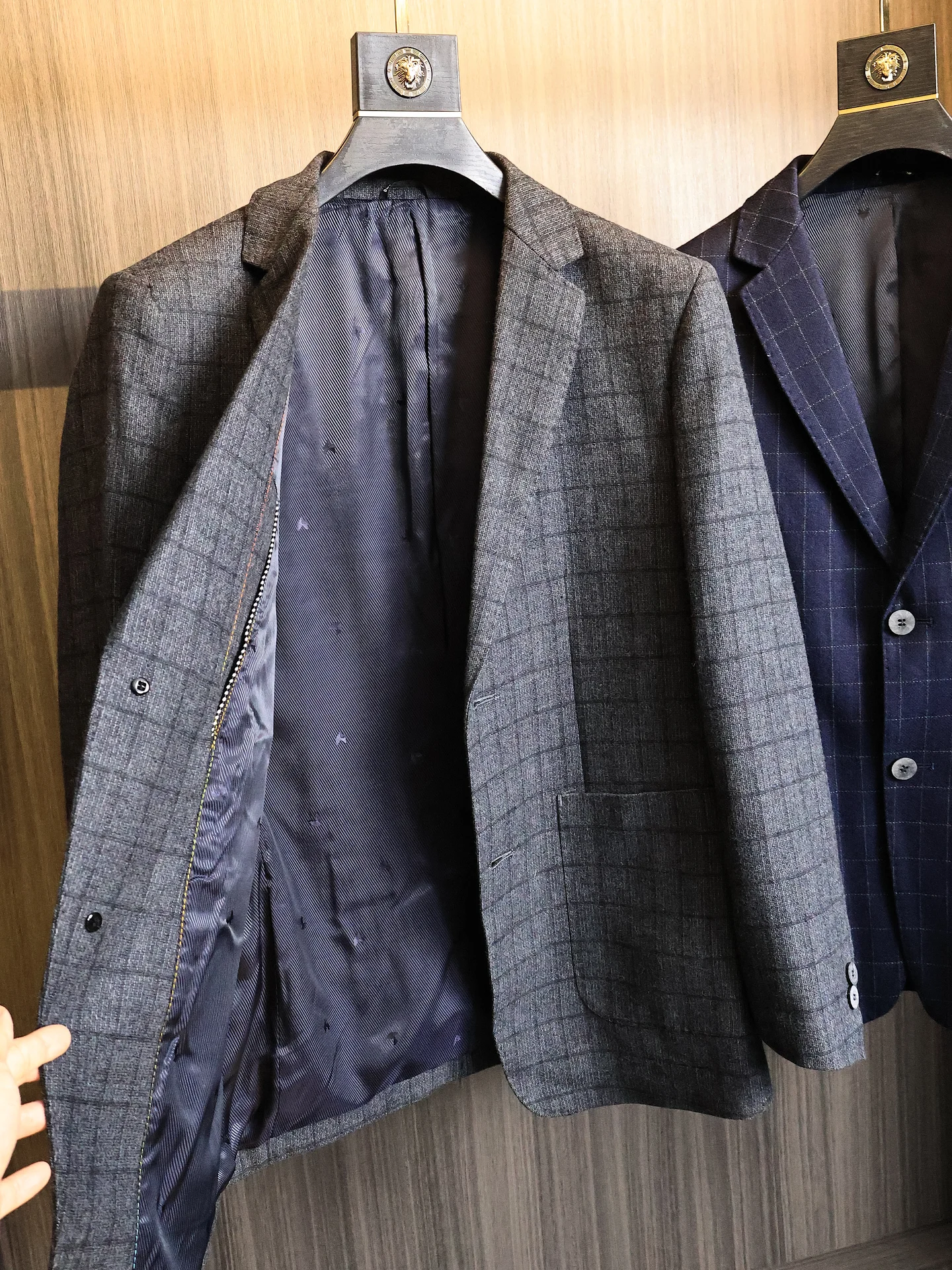 Casual Plaid Texture Men's Wool Blend Business Jacket Loose Fit Autumn Spring Fashion Urban Style Long Sleeve Single Button
