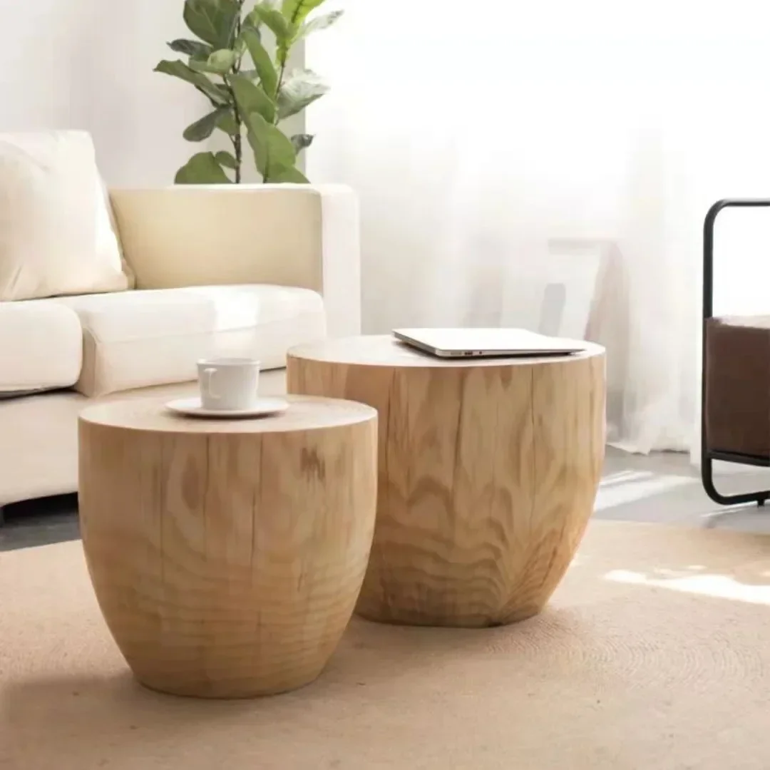 Nordic creative leisure log round stump sofa edge several combinations