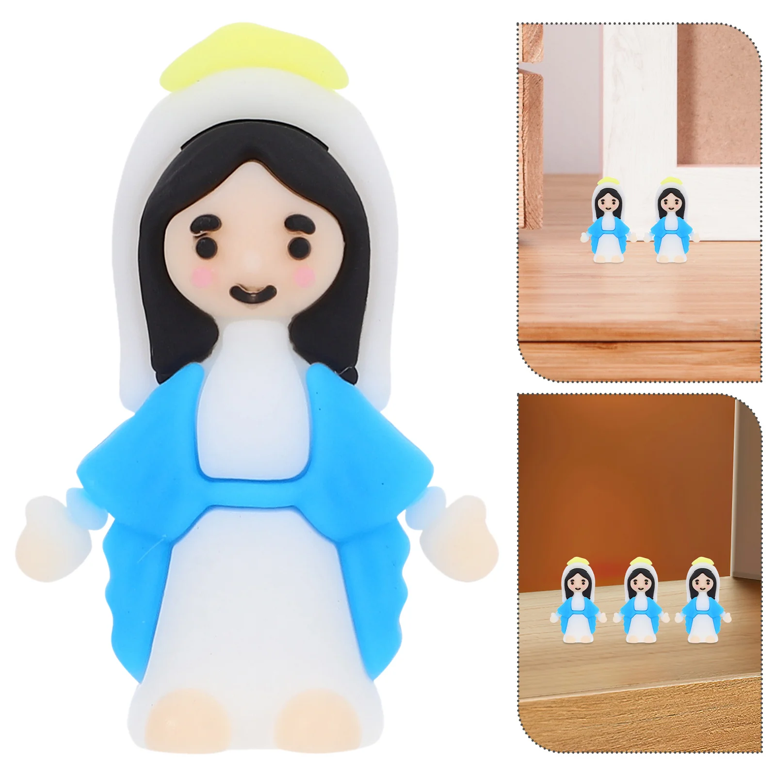 

30Pcs Mini Virgin Mary Collectibles Cartoon Style Religious Easter Baptism Party Decorations Tiny Faith Figurines Miniature Mary