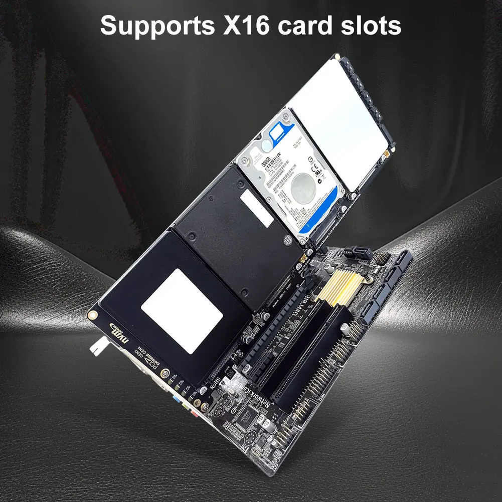 4-poorts PCI-E 4.0 16X 2.5Inch SATA Adapterkaart Moederbord Ondersteuning PCIe X4x4x4x4 Bifurcatie U.2 Naar PCIe-kaart met LED-indicator
