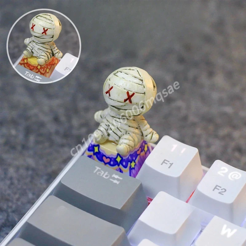 Halloween Personalized Keycaps Cute Mummy Mechanical Keyboard Accessories Customized Christmas Keyboard Decoration Cross Axis