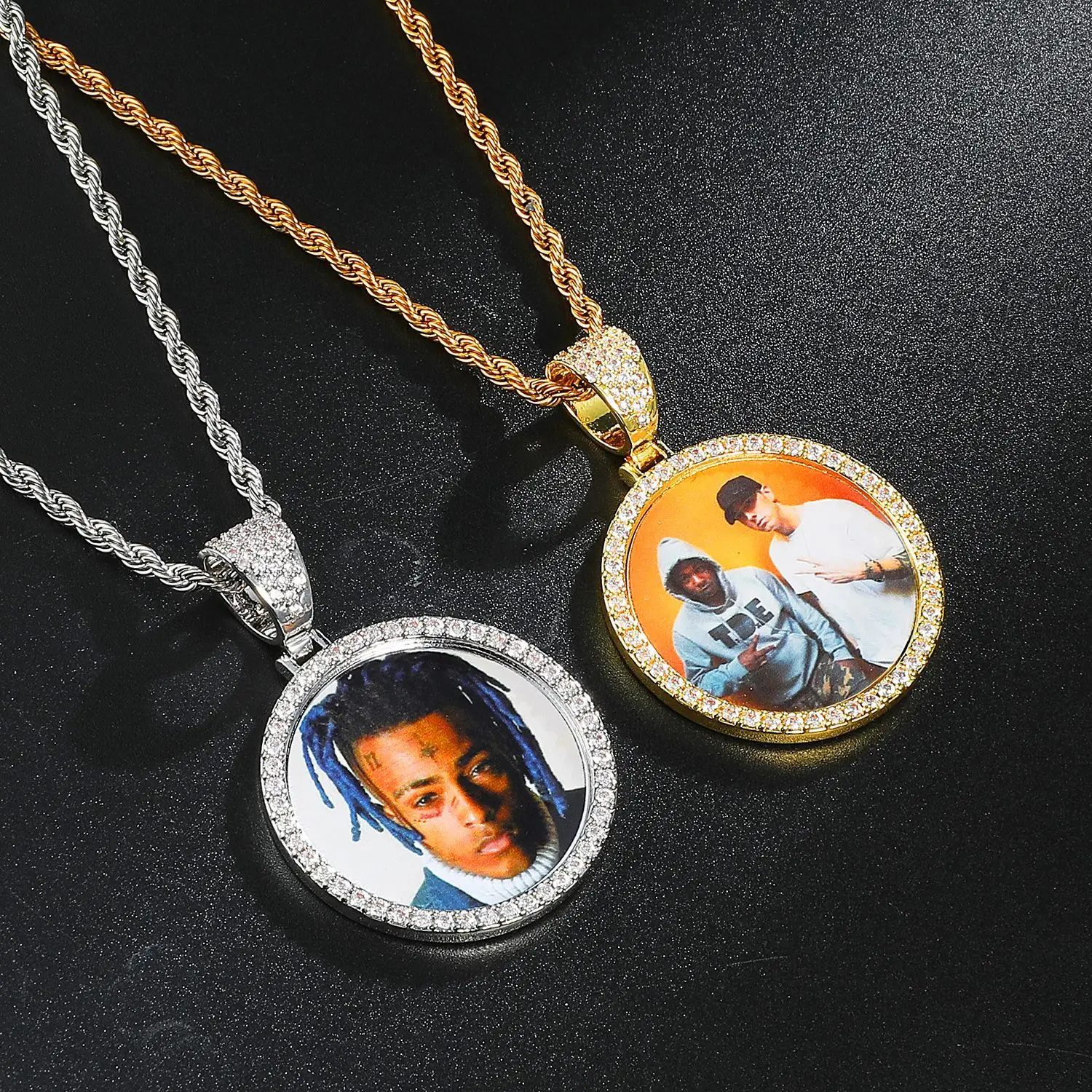 Customized Photo Necklace For Men Hip Hop Personalized Picture Pendant Exquisite Charm Iced Out Custom Logo For Best Friend