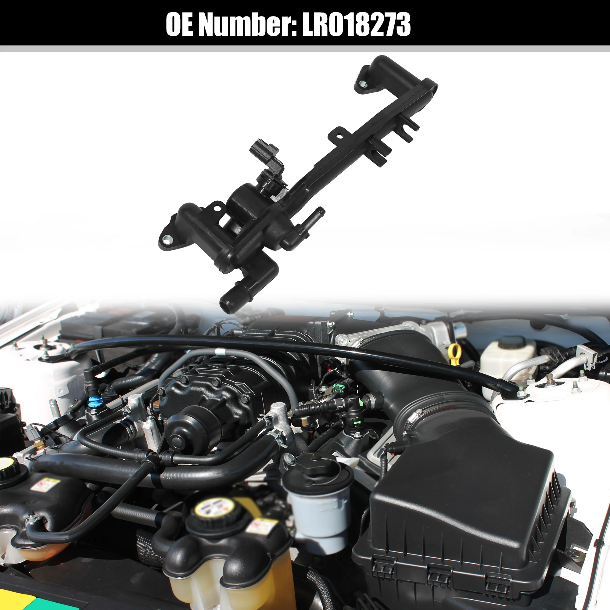 UXCELL Coolant Flange LR018273 for Land Rover for Range Rover 2010-2017 Plastic Black