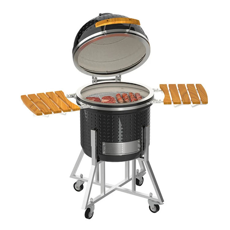 for Oem Ceramic 18~24 Inch Grill Bbq Outdoor Smoker Barbecue Charcoal Kamado Grills With Mobile Tripod