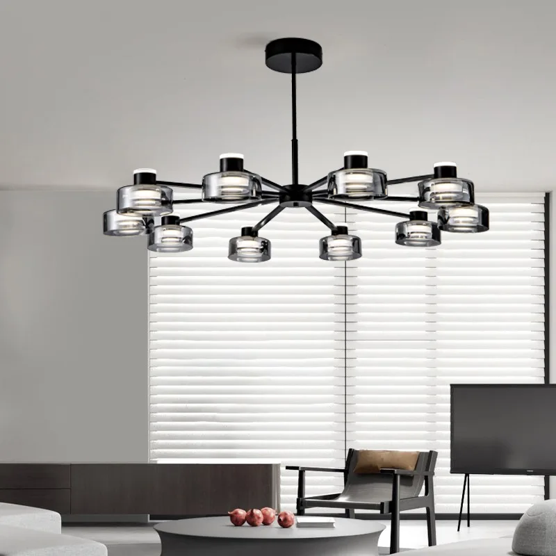 

Italian all-copper designer home living room chandelier main lamp Nordic creative glass atmosphere modern bedroom lamp