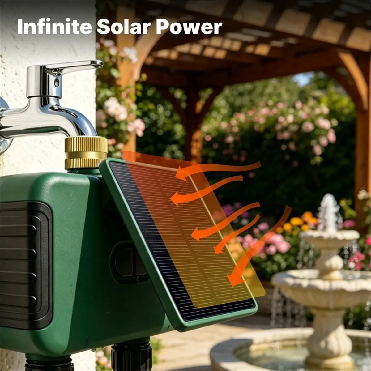 Tuya WiFi Smart Solar Dual Zone Water Sprinkler Timer 2 Outlet Valve Controller APP Remote Voice Watering Timer US