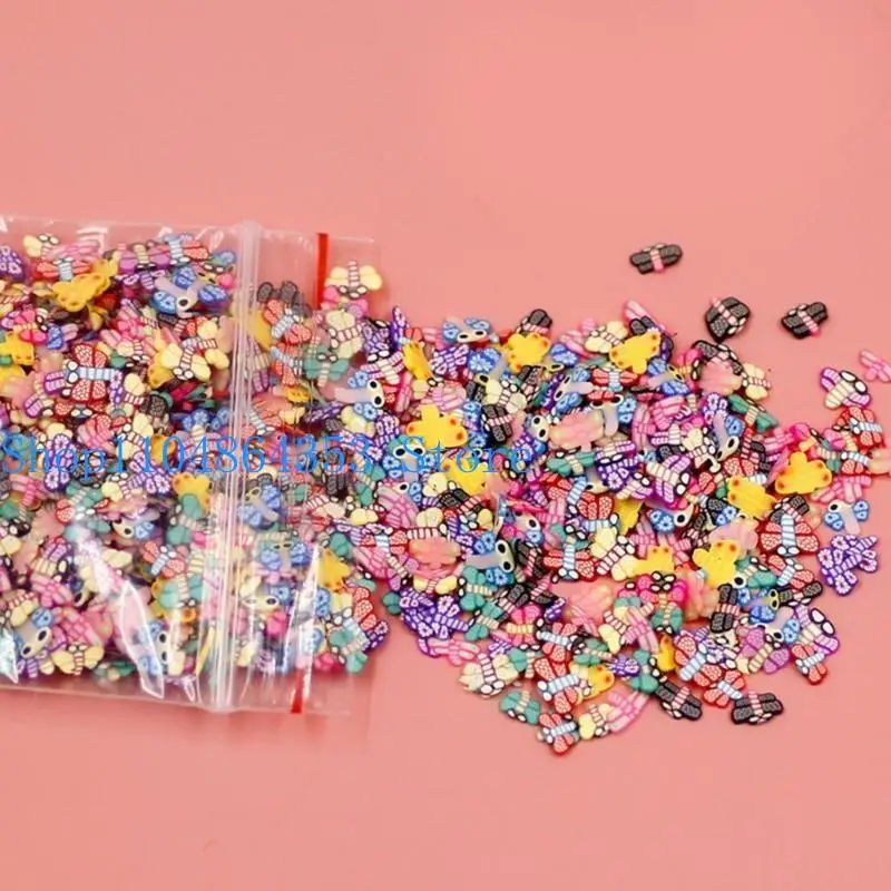 

652F 1000Pcs/Pack Clay Resin Fillings Tiny Mixed Shapes Animal Love Heart Ties Cake Stars for Butterfly Fruit Leaf