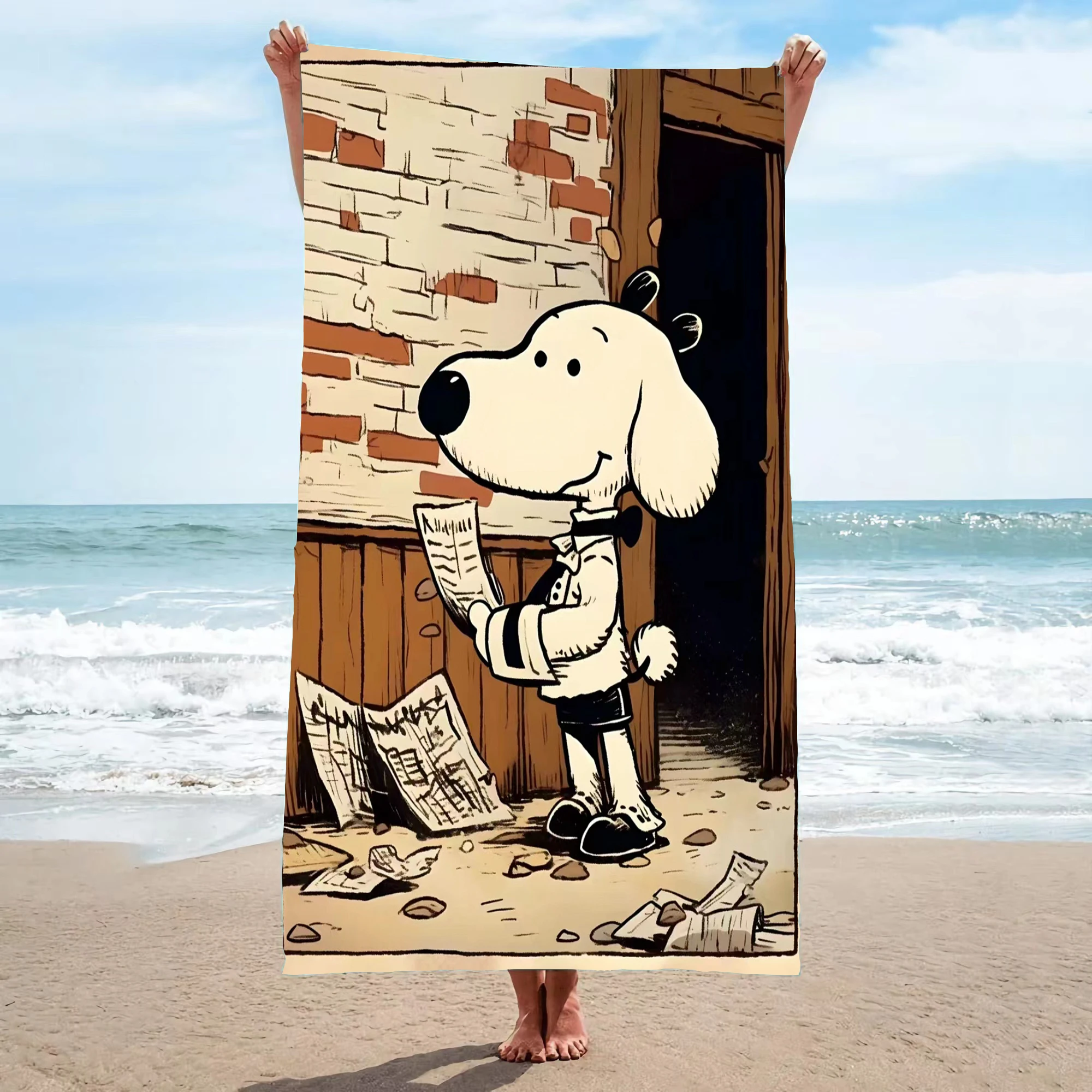 Snoopy Beach Towel Cartoon 100% Microfiber Cute Kawaii Room Decor Bath Children Hand Towels Bathroom Home Shower Gifts For Kids