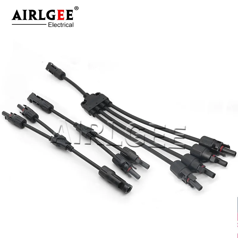IP67 1 To 2/3/4 Way Solar PV Connector Y Type Connector Male To Female Parallel Connection Solar Panel System
