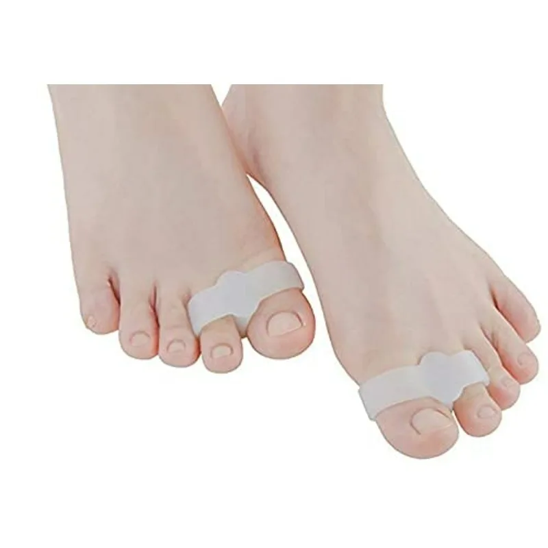 

1 Pair Orthopedic Hallux Valgus Guard Straightener Pedicure Silicone Two Hole Toe Separator Gel Foot Finger Protector Bunion
