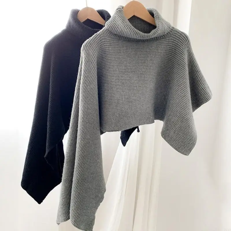 

72XE Women Warm Scarf Knit Collar Scarf Warm Scarf Knitted Elastic False Shawl