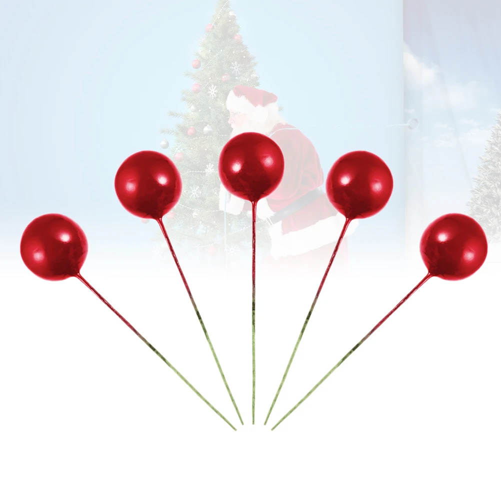 

100pcs 12Mm Christmas Decorative Berries Red Fake Berry Picks Artificial Holly Cherries For Home Decor Diy Craft Wedding Holiday