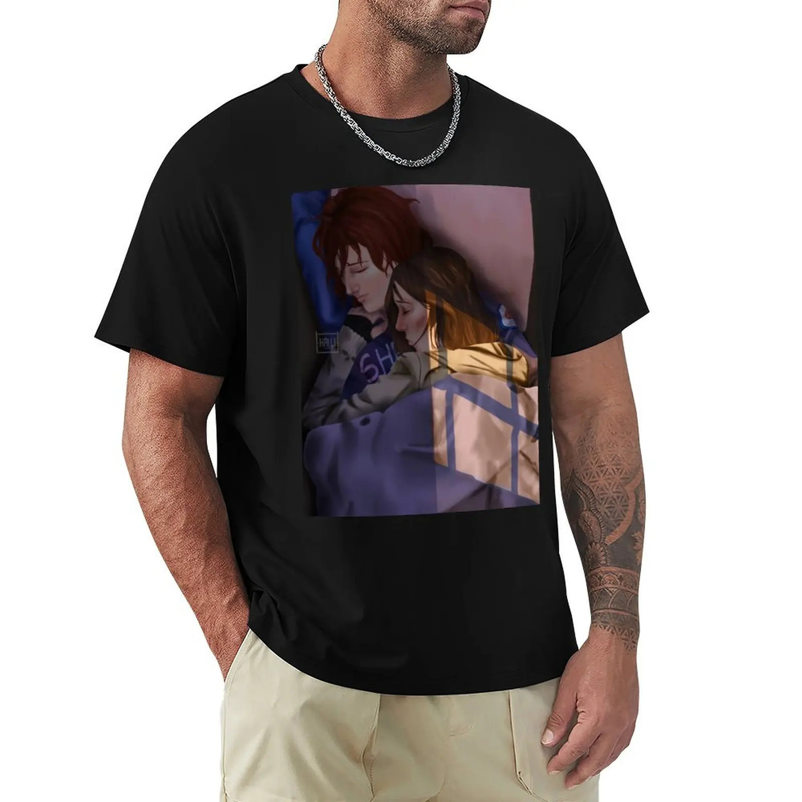 Wayhaught - warm afternoon T-Shirt Large Size Loose Casual Tee
