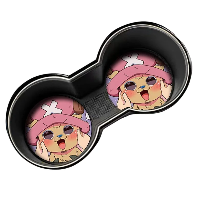 New creative One Piece soda cup coaster, high-value, stylish, high-temperature resistant, cute tomyChopper cartoon car cup mat view 6