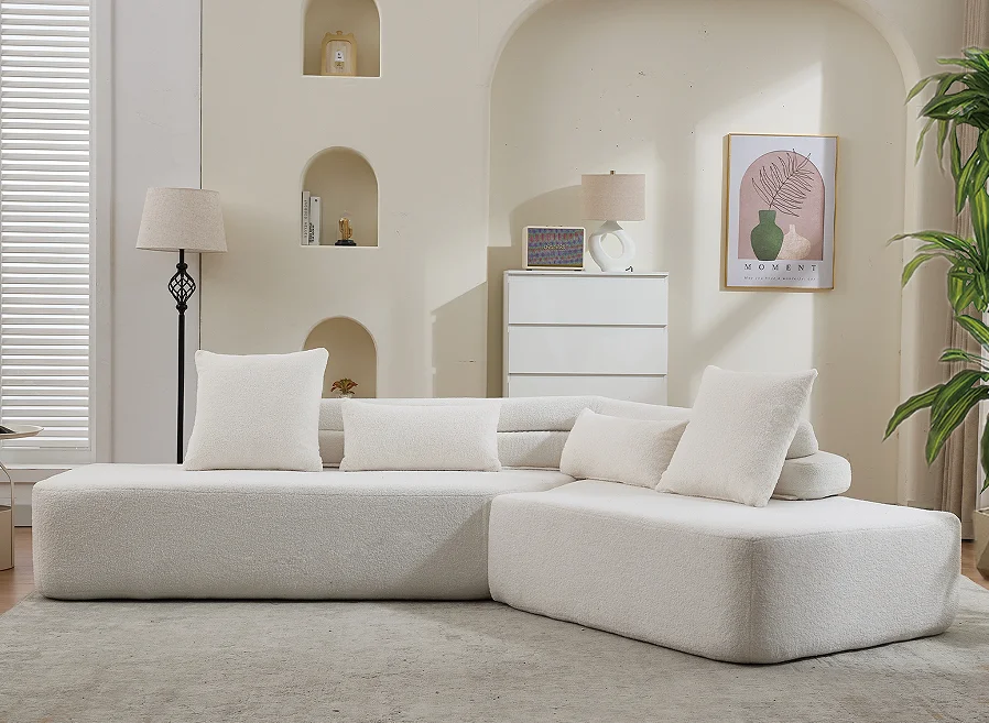 #Minimalist Cloud Convertible Sectional Sofa Modern 4-Seater Modular Set For Apartment & Hotel Use