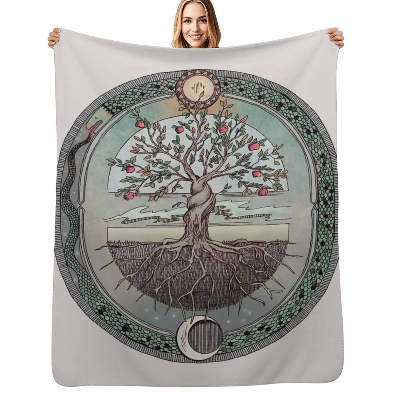Origins Tree of Life Throw Blanket Anti Shedding Soft Fuzzy Blanket for Home