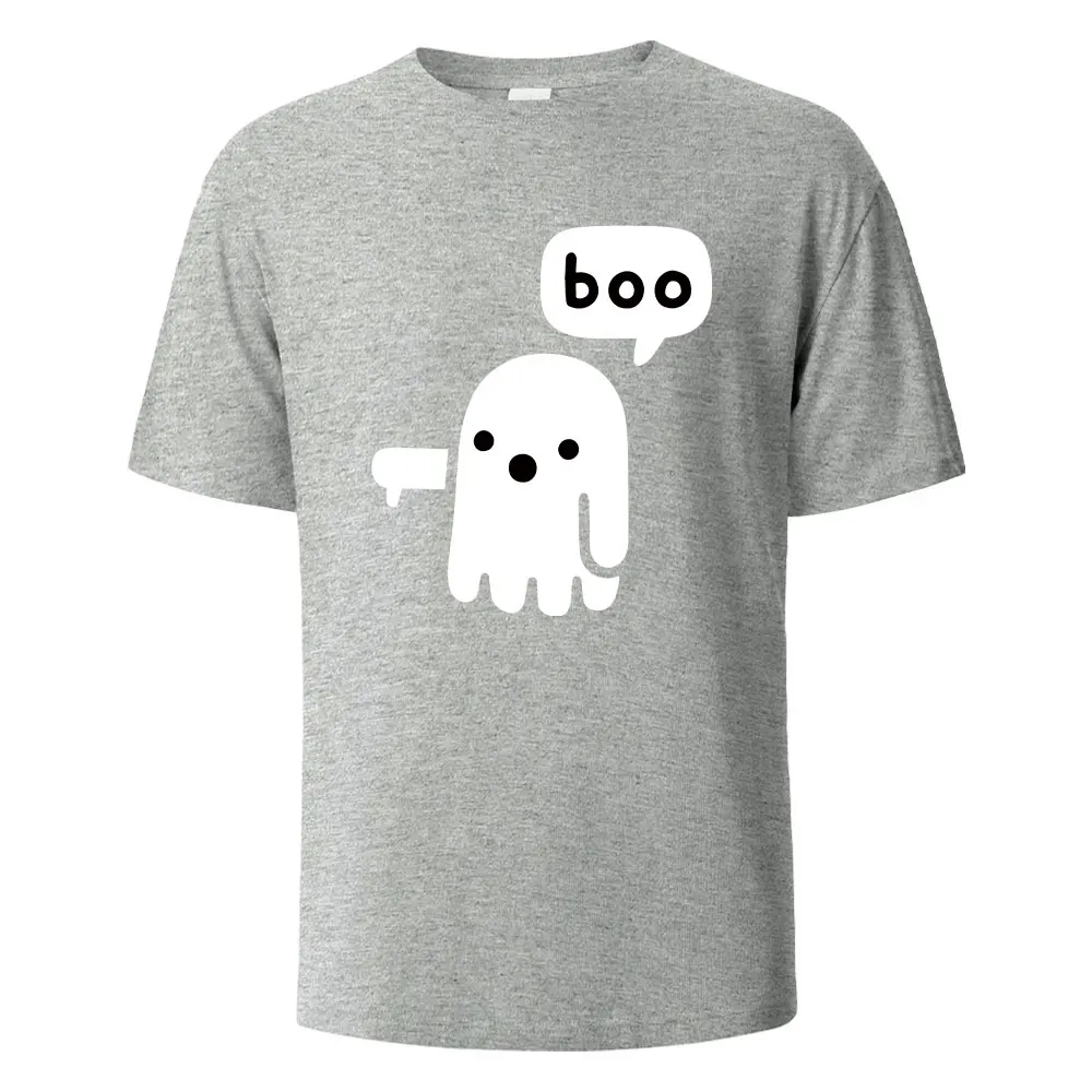 BOO مضحك الشارع تي شيرت مطبوع للرجال Wowen 100% القطن الصيف تنفس قصيرة الأكمام الأساسية القمم س الرقبة المعتاد تيز #4