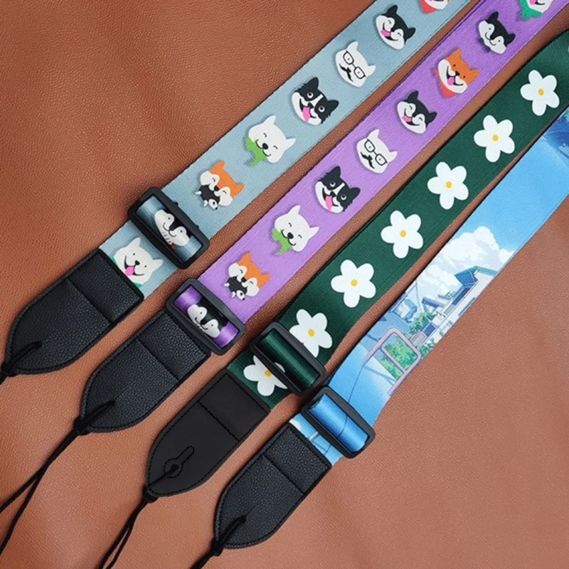 Guitar Strap Adjustable Guitar Shoulder Belt Electric Guitar Shoulder Belt Printed Guitar Shoulder Strap for Ukulele