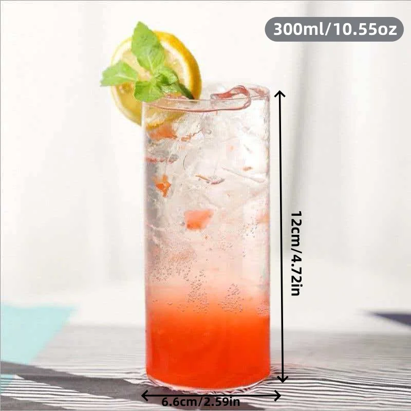 Drinking Glasses 6/12 Pack 10oz Highball Glass Cups Set - 300ml Classic Clear Drinking Tumblers for Iced Tea, Smoothies & Milk |
