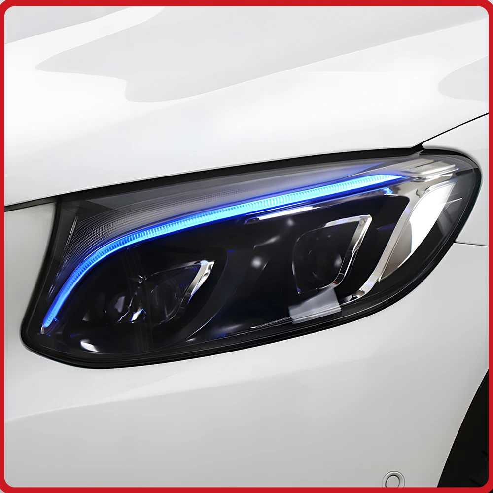 For Benz GLC W253 X253 2016-2019 Headlights Assembly Upgrade LED Lens Flashing Turn Signal Light Plug and Play Startup Effect