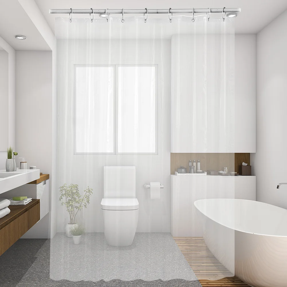 

12Pcs Transparent Eva Waterproof Shower Curtain Mildew Resistant for Bathroom Home Hotel Travel Shower Curtain