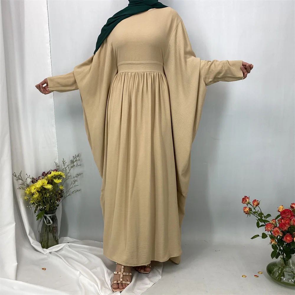 

2025 Fashion Modest Dresses Wrinkle Crepe Abaya Dubai Muslim Woman Dress Ramadan Kebaya Islam Clothing Eid Djellaba Caftan Robe