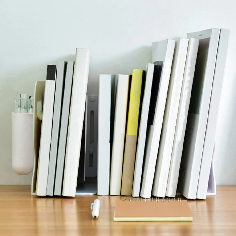 1 مجموعة قابلة للطي حامل قلم قابل للسحب كتاب دعم سطح المكتب الجدول كتاب سدادة المنظم لاستخدام مكتبة المكتب المنزلية #1