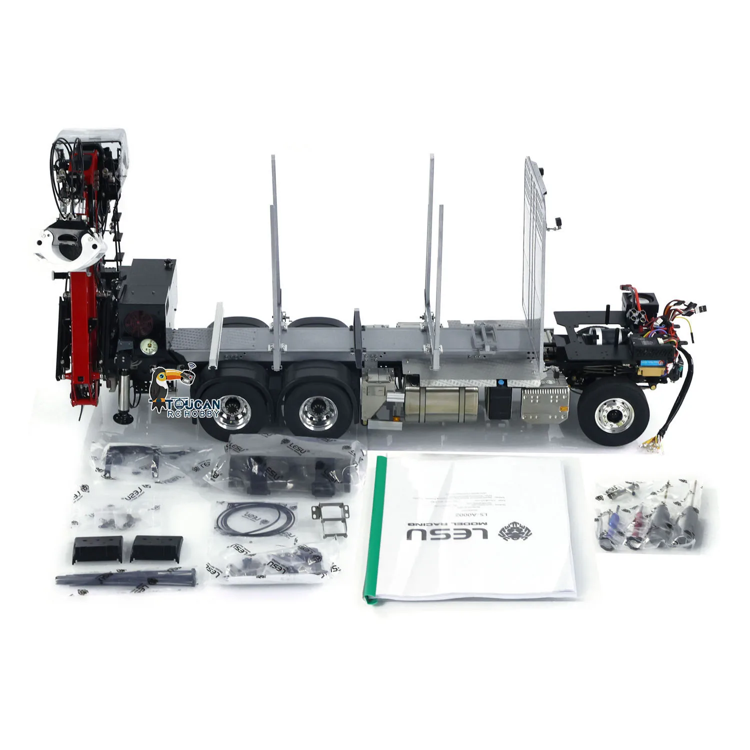 NEW LESU 1/14 RC Hydraulic Crane Truck 6*6 FH16 Wood Timber Flatbed Transportation Car Metal Radio Control Model Cab No Included