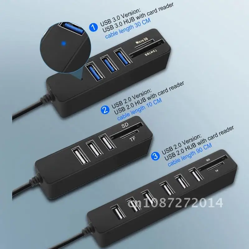 3.0 USB Hub Multi USB Splitter with USB Port for Lenovo Xiaomi Macbook Pro PC Hub TF SD Charge Power mini point adapter