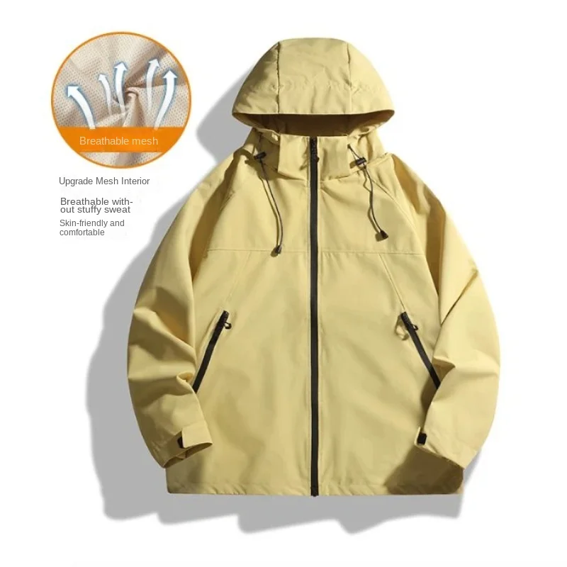 سترة واقية نسائية بمقاس كبير على طراز الزوجين للرياضات الخارجية مقاومة للماء ومضادة للرياح كاجوال فضفاضة ومتعددة الاستخدامات بلون نقي لتسلق الجبال #5