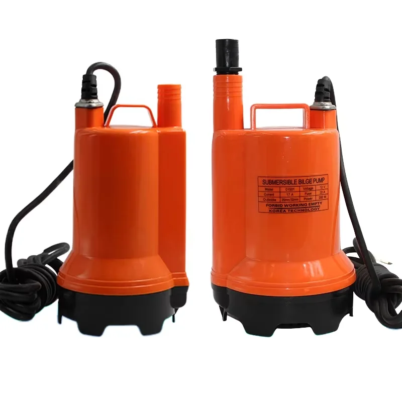 

Marine Bilge Pump 12V/24V DC Submersible Pump for Fishing Boat Drainage 2500 L/H Flow Rate 15m Cable HY