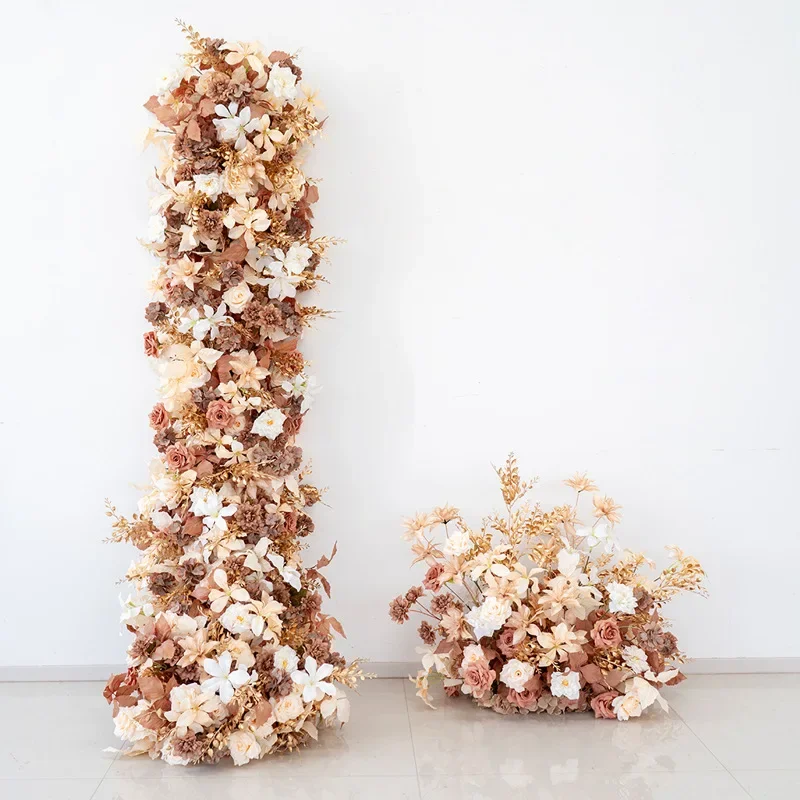 Champagne simulated flower wall hanging trailing style flower shop wall wedding background arrangement finished fake flower