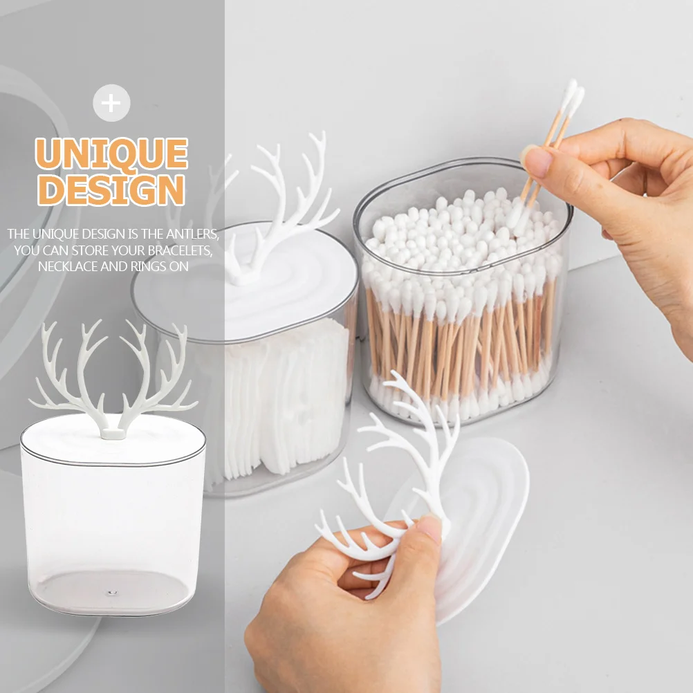 

Makeup Cotton Storage Box Transparent Organizer For Jewelry Rings Bracelets Necklaces Bobby Pins Tools Apothecary