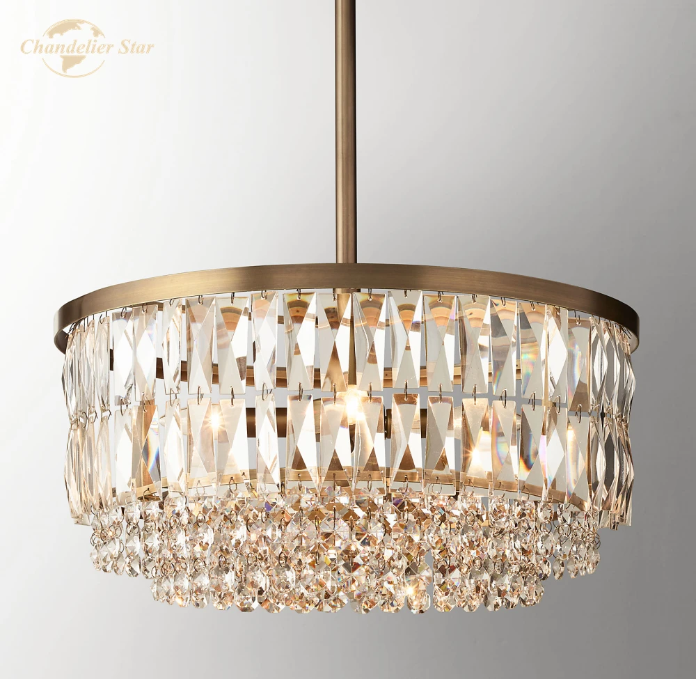 

Modern Round Chandeliers LED Portia Crystal Medium Pendant Lights Bedroom Dining Room Living Room Hanging Lamps Lustre