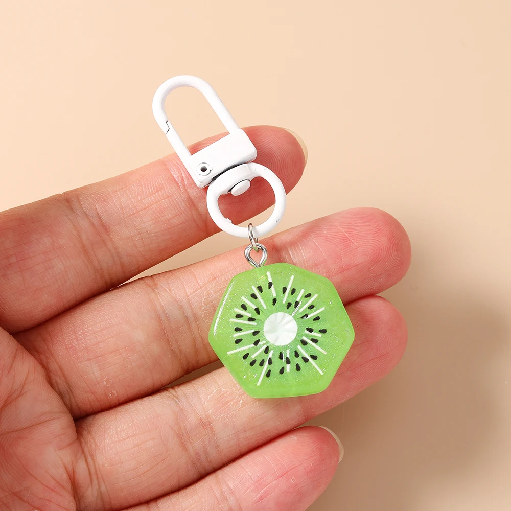 Aihua Niedlicher Harz-Simulations-Frucht-Schlüsselanhänger Zitrone Wassermelone Schlüsselring-Anhänger für Damen Mädchen Handtaschen-Deko Kinder-Schmuck Geschenke – Detail 3