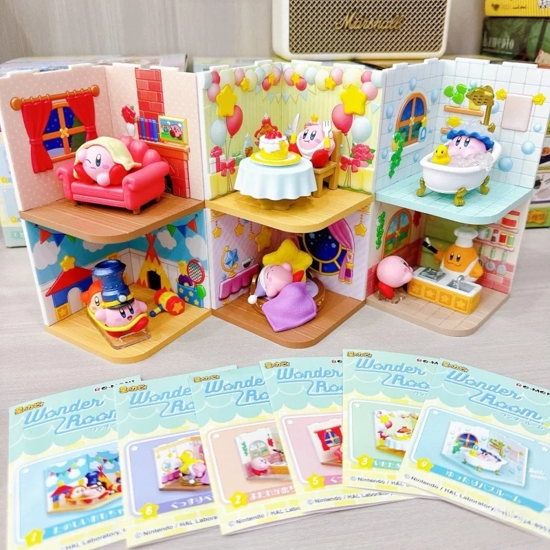 

Re-Ment Original Kirby Figures Wonder Room Kirby Waddle Dee Play Kitchen Party Bath Living Bed Room Pvc Action Figure Toys Gift