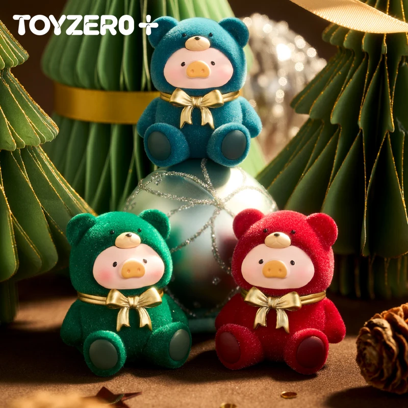 

New Lulu The Piggy Lulu Teddy Mini Winter Trio Series Head Card Limited Edition Cute Grain Toys Desktop Ornament Christmas Gift