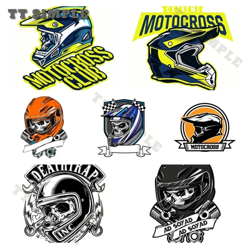 TT Creative Skull of Motocross Rider Car Stickers and Decals Waterproof Creative Scratch-proof Window Decal for Auto