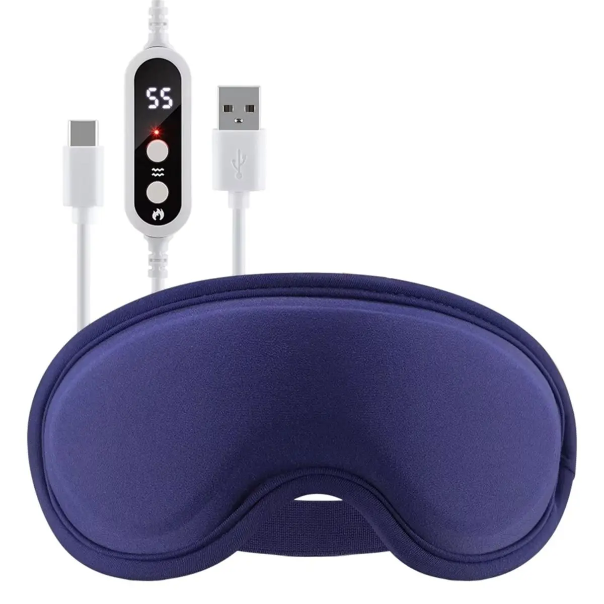 [NEW] 3D Eye Massager with Timer USB Electric Heating Eye Mask 5-Level Hot Compress Massager Sleep Shading Eye Fatigue Relief