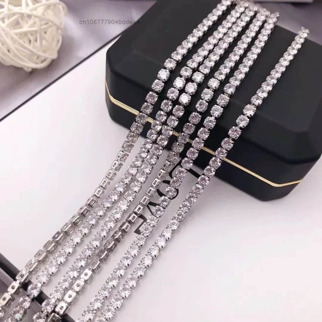 

Ожерелье S925 Муассанит 3 мм LAB Алмазная цепочка Серебро 925 Роскошные ювелирные изделия в стиле хип-хоп D Цвет Лабораторная выращенная бриллиантовая теннисная цепочка на шею