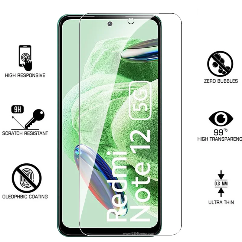 Funda protectora de vidrio 6 en 1 para Xiaomi Redmi Note 12, película templada, 5G, 12 Pro Plus, protectores de cámara para lente de pantalla