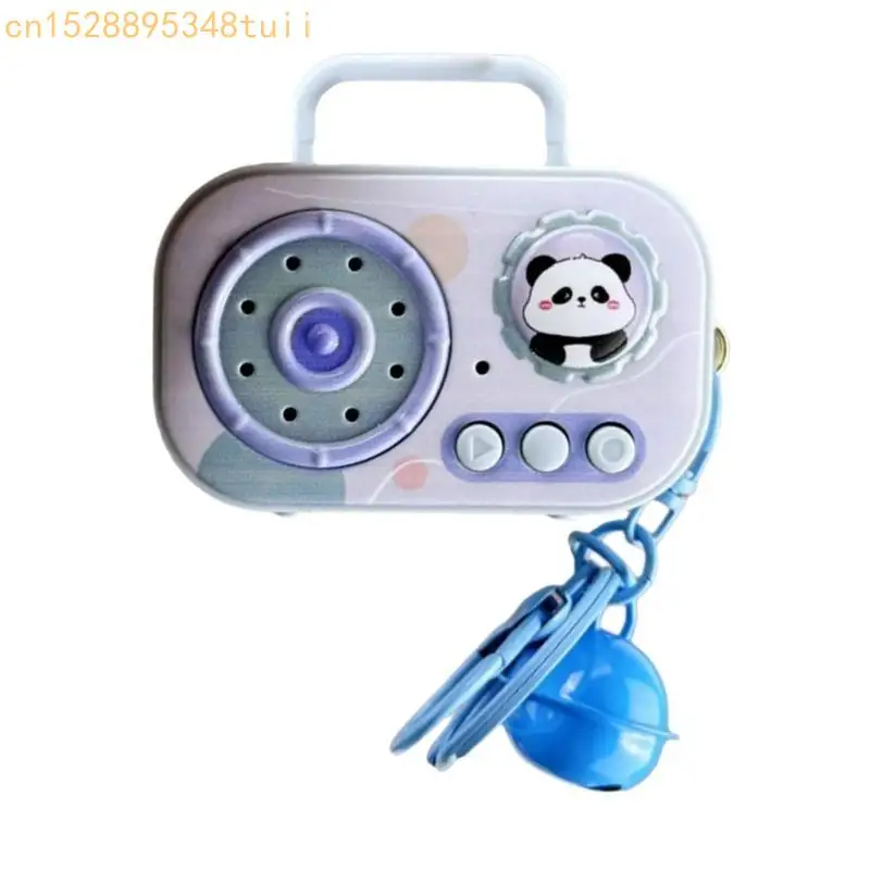 

Y4QF Vintage Mini Music Recorder Cartoon Music Box Keychain Featuring Builts In Music Box And Recording Capabilities