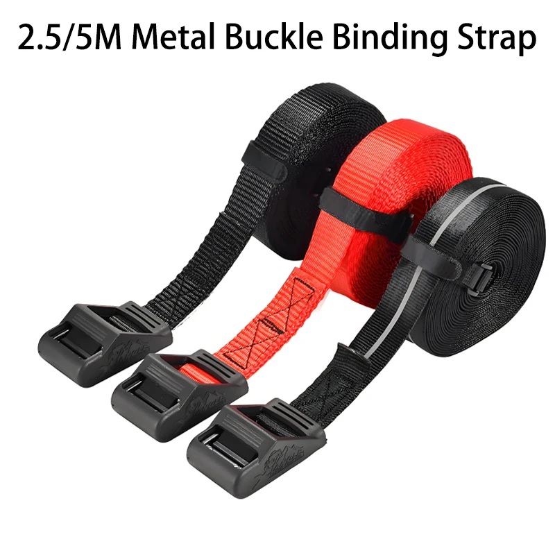 2.5/5m All Inclusive Protective Cover Buckle Strap Car Luggage Rack Cargo Binding Strap Tensioner Roof Luggage Tensioner