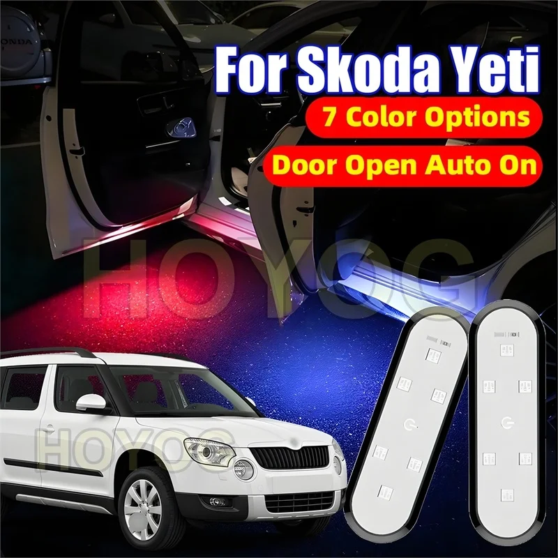 Fit for Skoda Yeti 2009-2017 USB Rechargeable LED Car Door Warning Light with a Magnetic Sensor for Nighttime Door Safety